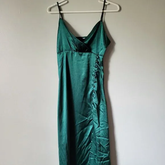 hunter green slip dress Eliza Dress – Sassy & Chic by Llesi main image 0